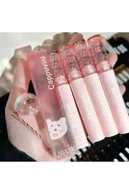 cappuvini Sevimli Bubble Bear Desenli Likit Ruj
