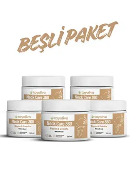 Tayaliva 5'li Set Neck Care 360 - Boyun, Çene ve Dekolte Bölgesi Sıkılaştırıcı Toparlayıcı Bakım Kremi