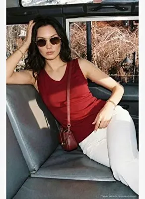 Lela Kalın Askılı V Yaka Bluz Kadın BLUZ 5864384