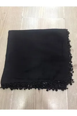 ALLURİNG THE BETTER ONE Siyah Dama Düz Boncuklu Yazmalar