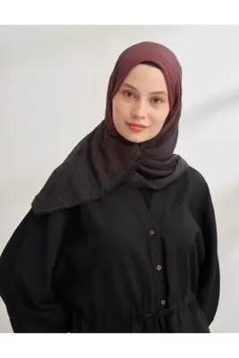 ARMANDA MÜSLİN BİYELİ DEGRADE ŞAL - SİYAH-BORDO