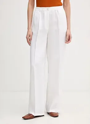Sisley Beyaz Kadın %100 Keten Pantolon 4TTSLF08P