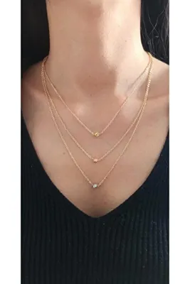 MagicStone Kadın Altın Renk Üçlü Dorika Kolye