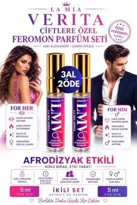 La Mia Verita Feromon Özlü Parfüm Seti - Aşkın ve Tutkunun Kimyası For her & For him 2'li 5 ml X2 Adet Sensfeel™