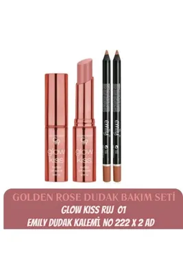Golden Rose Glow Kiss Tinted Balm No 01 + Golden Rose Emily Dudak Kalemi No 222 X 2 ad