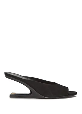 Balmain No Wedge Siyah Kadın Süet Terlik