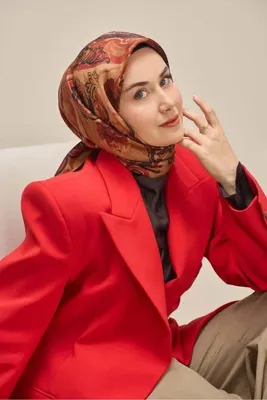 Silk Home Twill İpek Eşarp Art Desen Bordo 90x90