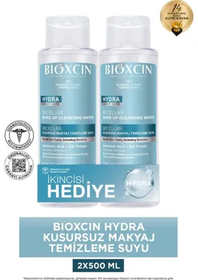 Bioxcin Hydra Micellar Kusursuz Makyaj Temizleme Suyu 500 Ml x 2