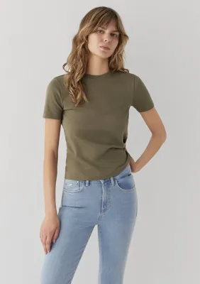 Mavi Bisiklet Yaka Yeşil Basic Tişört