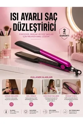 EGE YAPI Saç Düzleştirici Isı Ayarlı Seramik Kaplama Döner Kablo Yıpranma Karşıtı