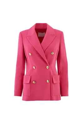 Gizia Gold Düğme Detaylı Pembe Ceket