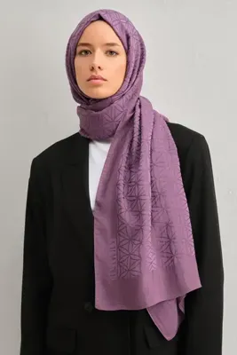 Armine Lyocell Şal - Yıldız Desen - ALY4 - 1113-28 - Mor