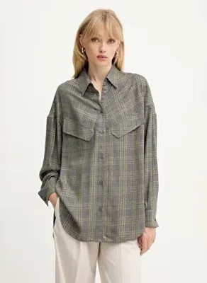 BOSS Gri Kadın Oversize Gömlek 50548656