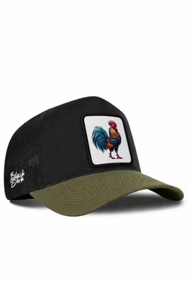 BlackBörk Penguen Logolu Cordura Petrol Yeşili-Siyah Trucker Şapka