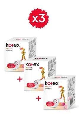 Kotex Active Günlük Ped Uzun 32'li - 3'lü Paket
