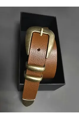 Kemerix %100 Hakiki Deri Antik Kaplama Takım Tokalı Taba Kemer