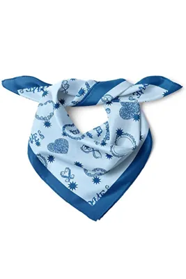 nehir eşarp Kalp Desenli Sevgililer Günü Özel Fular Bandana 50x50 Cm