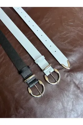 LİA KEMER 2'li Learn Yuvarlak Tokalı Model Ceket Kemeri Elbise Kemeri Pantolon Kemeri