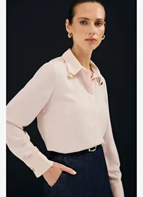 Sateen Lucy Gömlek - Pudra