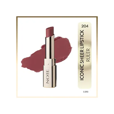 Note Cosmetics Note Iconic Sheer Lipstick Nemlendirici Parlak Ruj 204 Ruler - Pembe 204