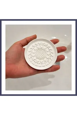 Vitaroyal 3D Baskı Makyaj Fırçası Temizleme Pedi - Desenli Aparat-Beyaz HAN
