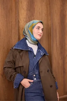 Silk Home Twill İpek Eşarp Painterly Mint Yeşili