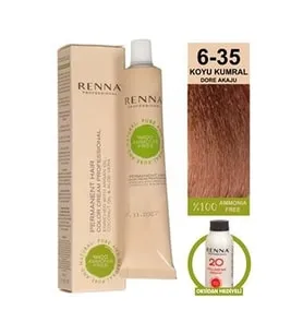 Renna AMONYAKSIZ Bitkisel Yıpranmış Saçlar İçin Saç Boyası 8 -35 Açık Tarçın 60ml
