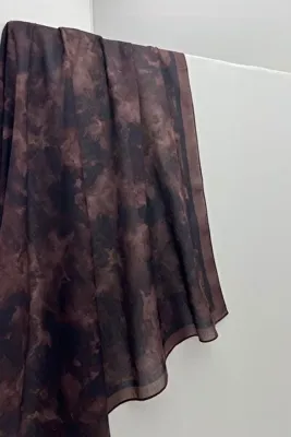 ESSLERA Bulut Desen Soft Pamuk Dokulu Acı Kahve Eşarp Kaymaz, Tok Duruşlu, İğnesiz Kullanım, Terletmeyen 95x95