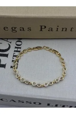 Hedef Bijuteri 14K Gold Renk Sonsuzluk Model Zirkon Taşlı Bileklik CM59