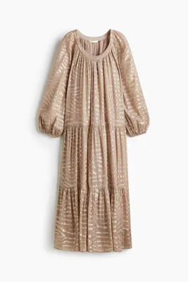 H&M Jakarlı Dokuma Elbise