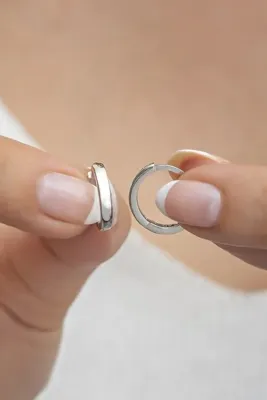 Nereze 925 Ayar Gümüş Rodyumlu Taşsız 10 Mm Halka Küpe