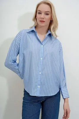 HAKKE Çizgili Poplin GÖMLEK