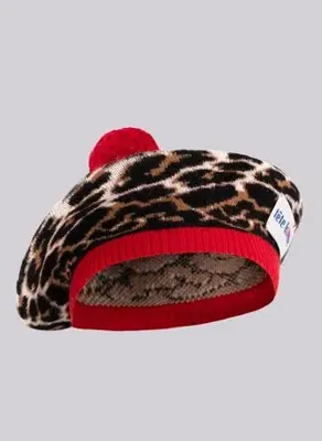 Tete Bleue Kahverengi Kadın Leopar desenli Bere CLEMENT CASHMERE-BLEND FRENCH BERET