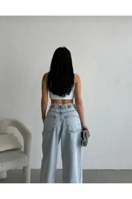 jsshop collection YENİ SEZON BAGGY YÜKSEKBEL PANTOLON (AYARLANABİLİR BEL'DE TOKA DETAYI)