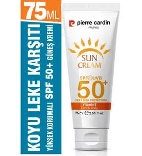 Pierre Cardin SPF 50 Leke Karşıtı Yüksek Koruyucu Yüz Güneş Kremi 75 ML Normal Ve Kuru Ciltler İçin