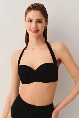 SUWEN Kalın Bağcıklı Straplez Bikini Üst