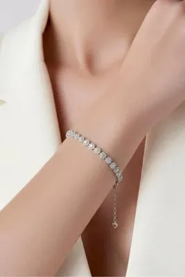 Argentum Concept 925 Ayar Gümüş Tamtur Zirkon Taşlı Su Yolu Bileklik - 45105401