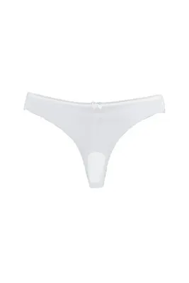 HNX Beyaz Micro Kumaş Arkası Dantel Tanga Kadın Külot