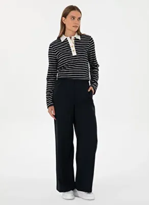 Pierre Cardin Lacivert Kadın Loose Fit Pantolon LIMES