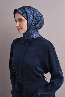 ARMİNE İpek Eşarp 2027 Kış - 9631-84 Koyu Lacivert Sura