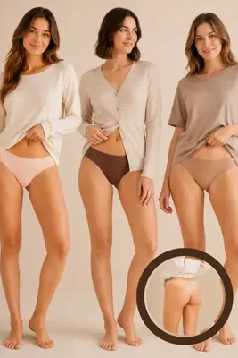 Loule Kadın Modal & Pamuklu Esnek 3'lü Brazilian Külot - İz Yapmaz Günlük Rahat İç Çamaşırı