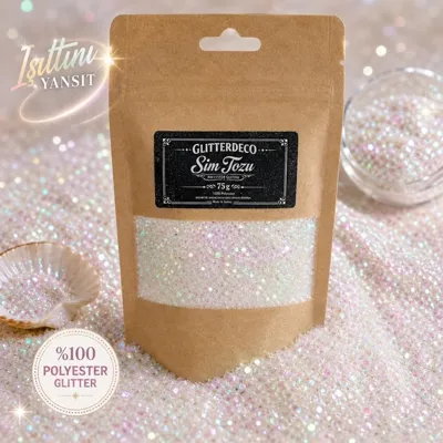 Xmlbayiciniz Tr Sedefli Beyaz Glitter Epoxy Nailart Makyaj Mum Boya Sim Tozu 1mm Altıgen