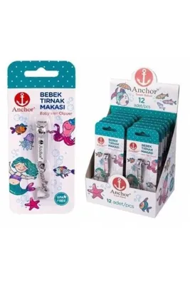 TuğraÇelik Anchor GX-605 Bebe Tırnak Makası- 12'li Paket