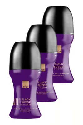 BLACK Suede Charm Erkek Antiperspirant Roll-On Deodorant 50 Ml. Üçlü Paket
