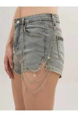oldskoolbutik Yıldız Sallantılı Üç Zincirli Pantolon Zinciri
