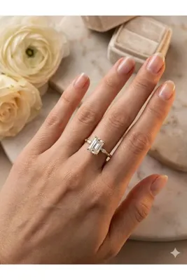 XUPING JEWELRY Zarif Prenses Kesim Markiz Detaylı Tektaş | Işıltışı Minimal Tasarım
