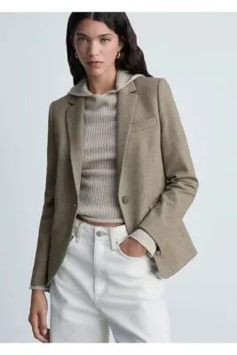 MANGO Woman Mikro Kaz Ayağı Desenli Blazer Ceket