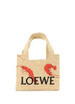 Loewe x Paula's Ibiza Bej Kadın Rafya Plaj Çantası