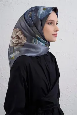 Armine Çiçek Desenli Saf İpek Twill Eşarp 9419D 36