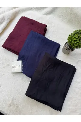 shalby Tesettür Pamuk Yumuşak Dokulu Big Loop SS Desen Jakar Şal 3 Lü Set ve Makyaj Aynası